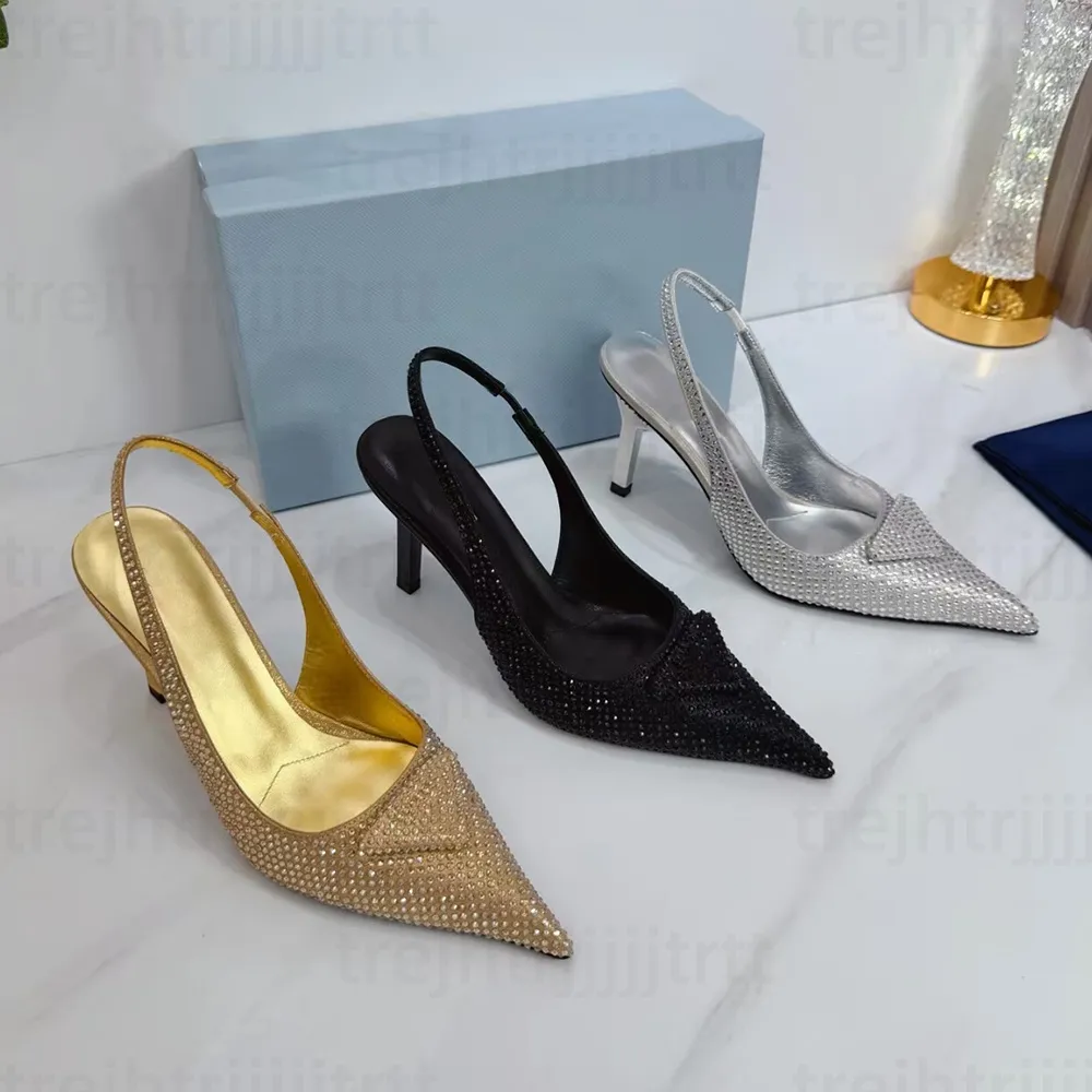 Wholesale Luxury Women Stiletto Heel Slingback Sandals Rhinestone Pointed  Toe Evening Dress Shoes Designer High Heels For Formal Occasions At Only  $73.87 | DHgate.Com