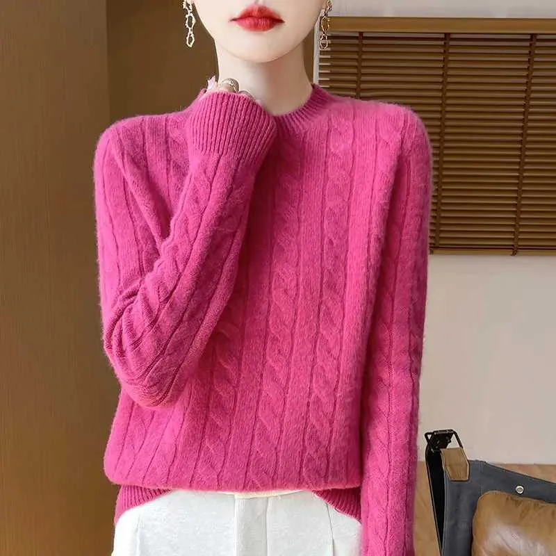 Maglione Lungo A Collo Alto In Lana E Cashmere Per Donna – Morbido, Oversize, Perfetto Per Autunno E Inverno