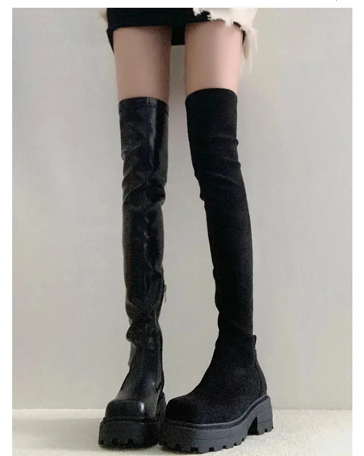 Damen Overknee Stiefel Mit Absatz Für Herbst Und Winter_voghion.com