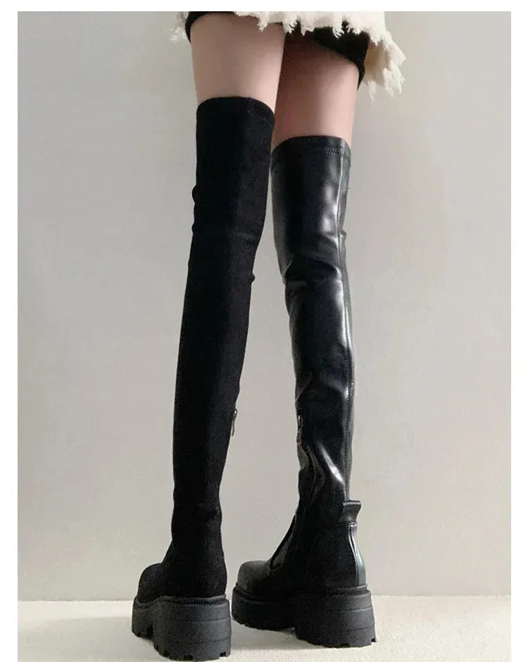 Damen Overknee Stiefel Mit Absatz Für Herbst Und Winter_voghion.com