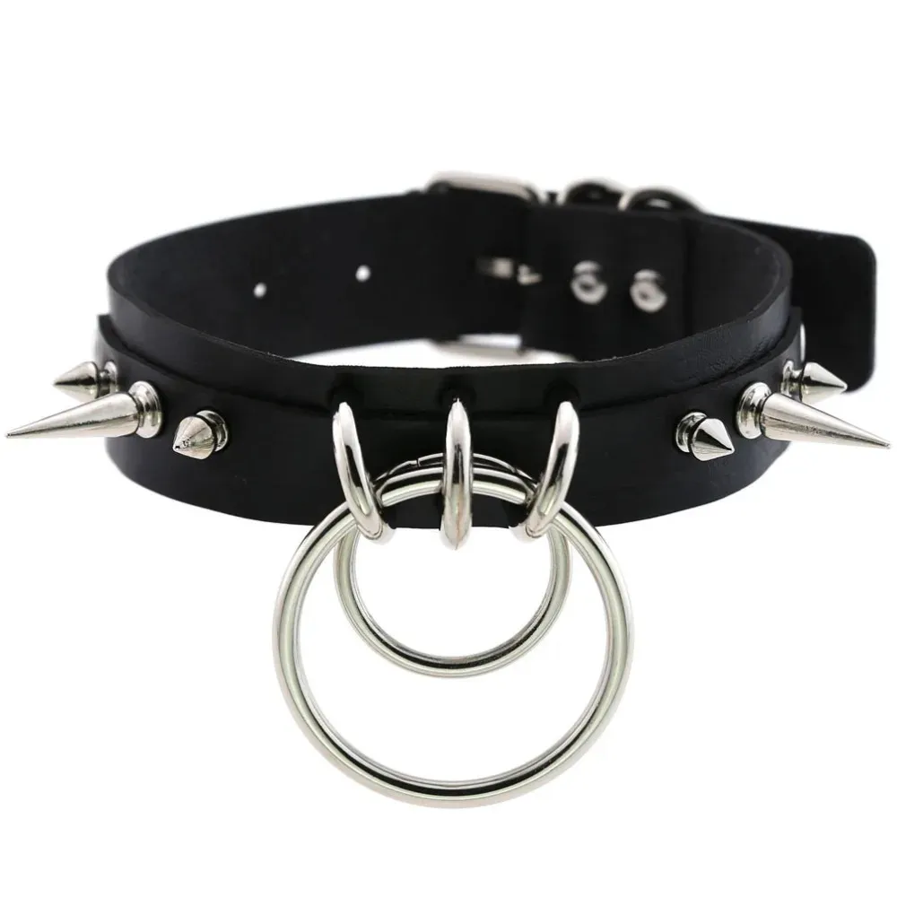 KMVEXO Punk Spike Metall Kragen Mdchen Leder Harness Halsband Halskette  fr Frauen Party Club Chockers Gothic Schmuck Harajuku 251023