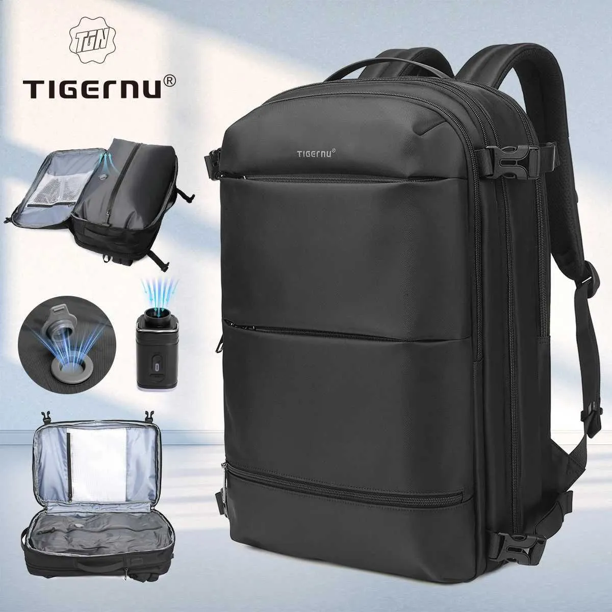 TIGERNU 17 Pollici Antifurto Zaino per PC Portatile,Zaino Laptop,Zaino