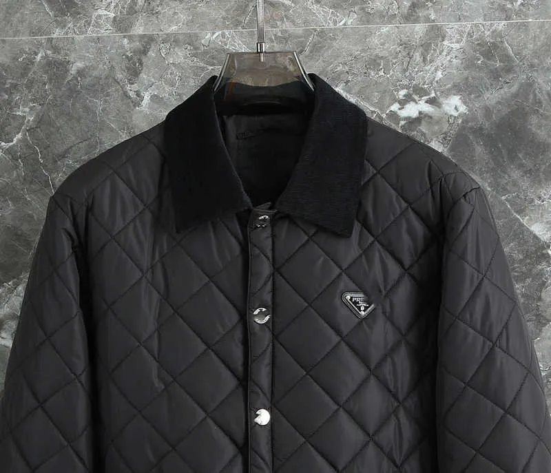 Triangle Insert Jacket Men's Corduroy Jacket with Triangle Label - P Basic Designer Brand ...