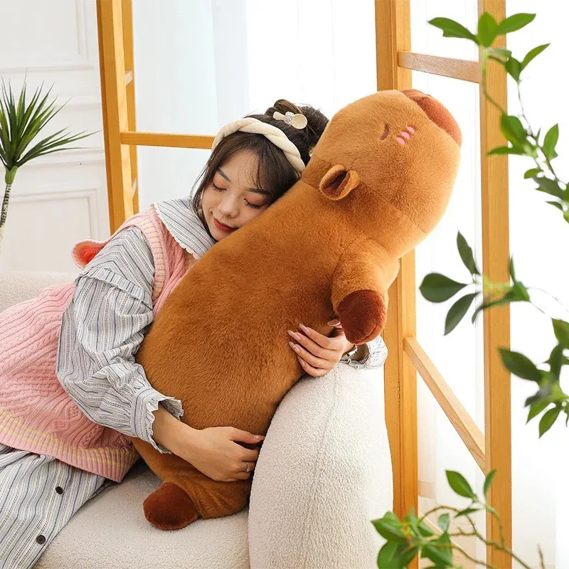 xinrongda Pluche knuffelcapibara, schattig capibara knuffeldier, realistisch zacht capibara-speelgoed, 23 cm, capibara met schildpad, capybara, pluche kussen, cadeau voor jongens en meisjes