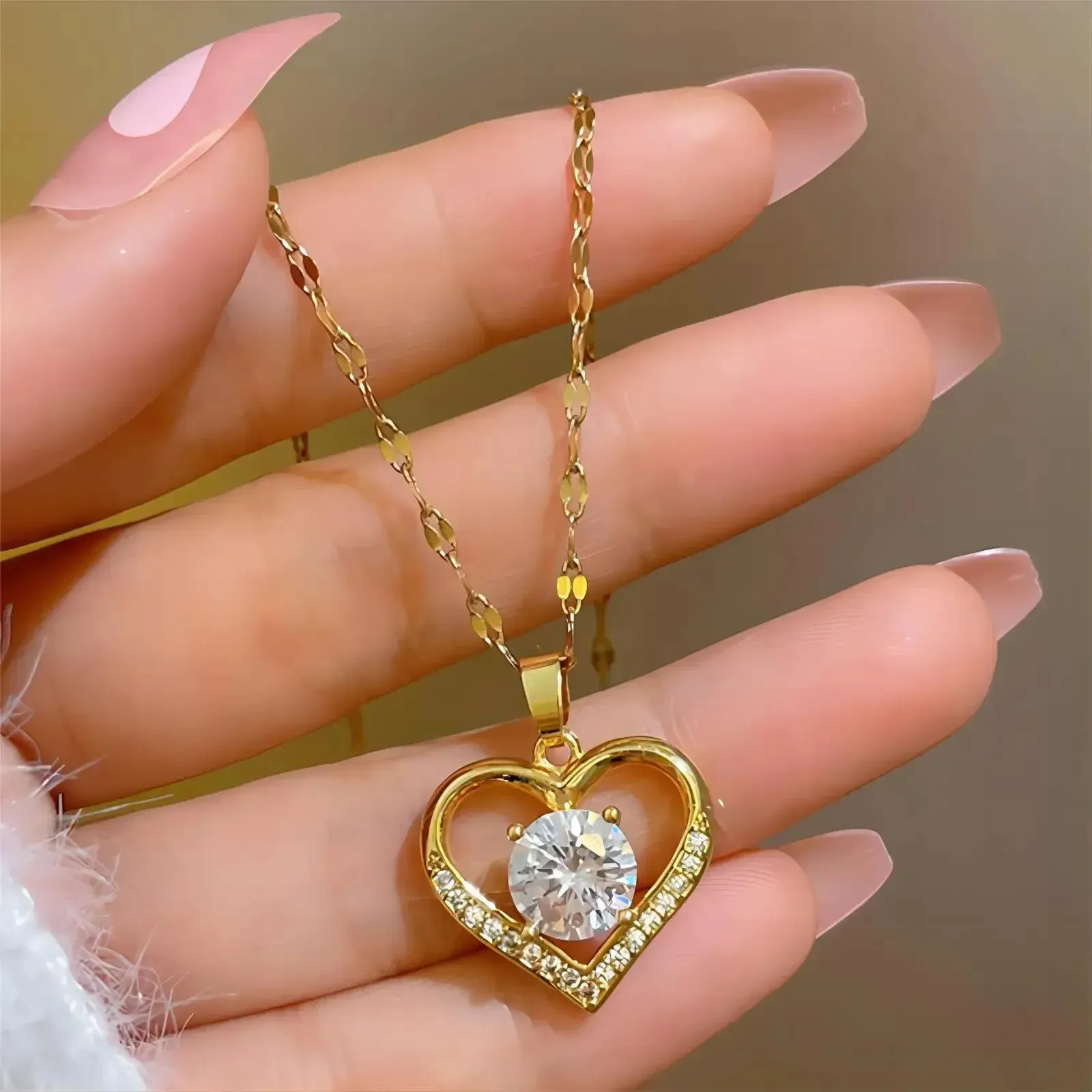 Collana Con Iniziale E Ciondolo A Cuore In Acciaio Inox – 26 Lettere Disponibili, Catena Regolabile 40+5 Cm, Gioiello Per Donna E Ragazza - 4