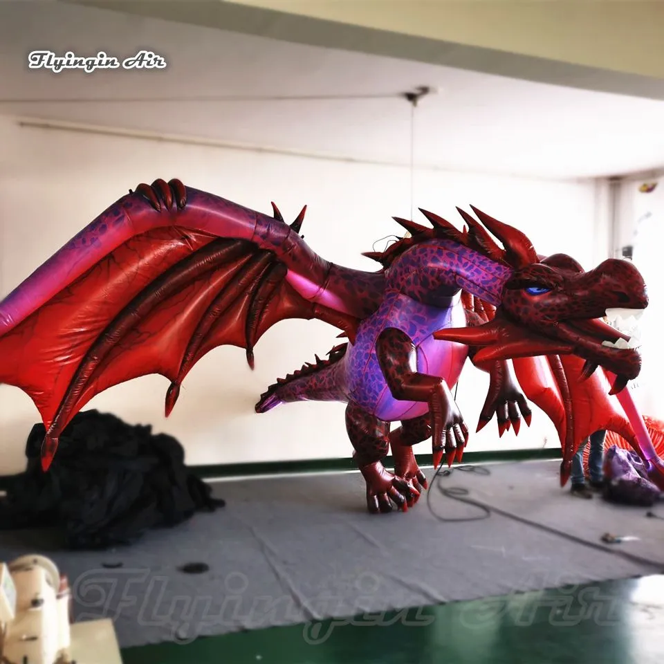 Scary Lighting Inflatable Flying Dragon Replica 8m Width 26ft Hanging ...