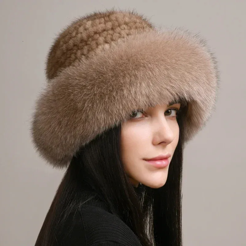 Genuine Natural Knitted Mink Fur Hat For Women,... From  display picture 2