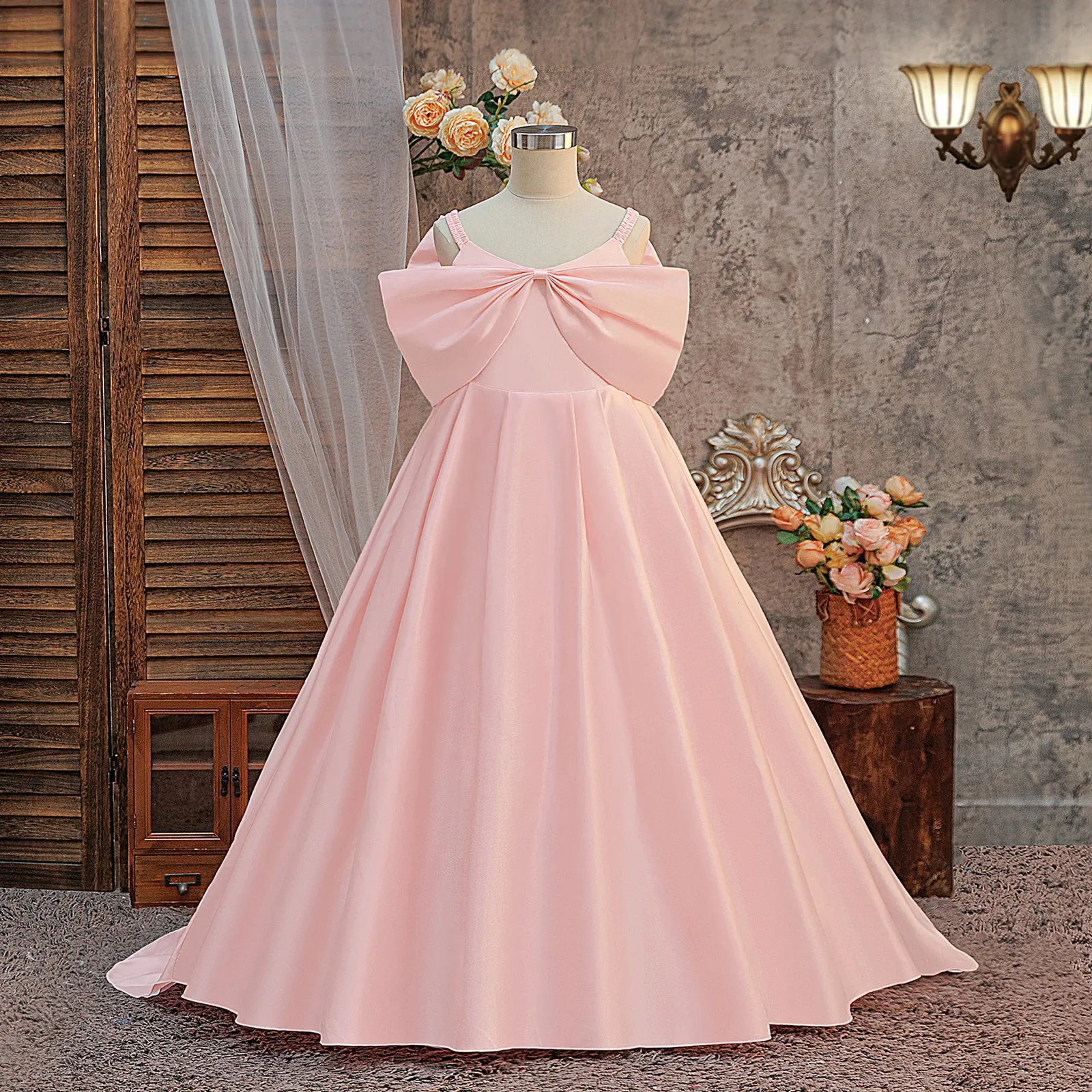 formal dress with big bow big bow style evening dress for women elegant and gorgeous party dress fg5706