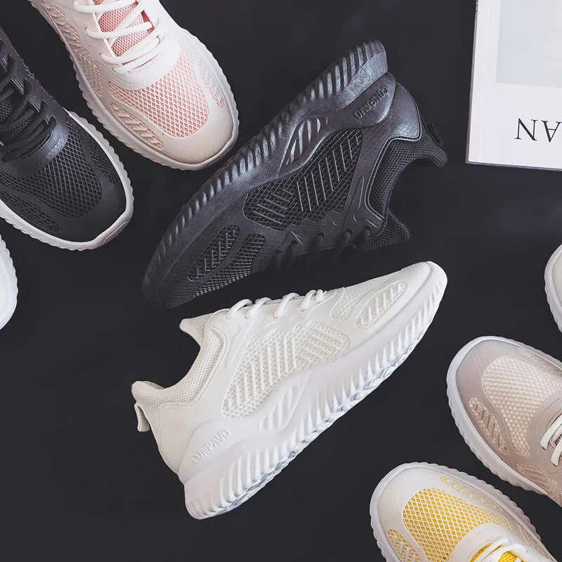 Korean Style Thick-Soled Height-Increasing White Sneakers For New Super Popular Sports Casual Running Shoes Women Trendy_voghion.com