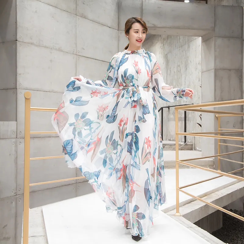 OS Robe Pour Femme Décontractée à Col En V Et Impression Florale D'été