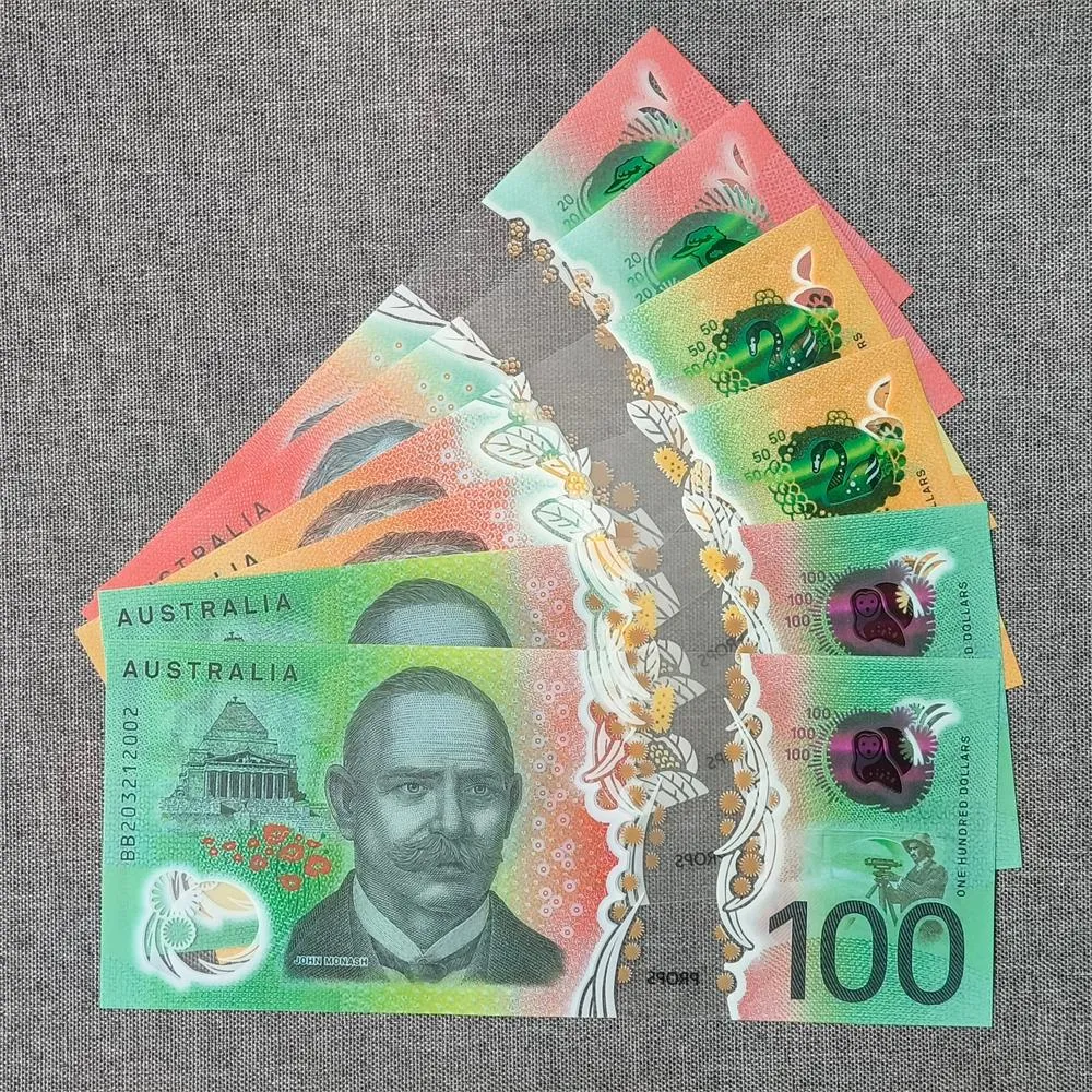 ✓ DHgate 추천 5A+ 초박형 폴리머 호주 달러 소품 화폐 파티 용품, 가정 장식, 게임, 선물 컬렉션용 50% 크기 20,  50, 100 AUD 사본79x33mm 바로 구매