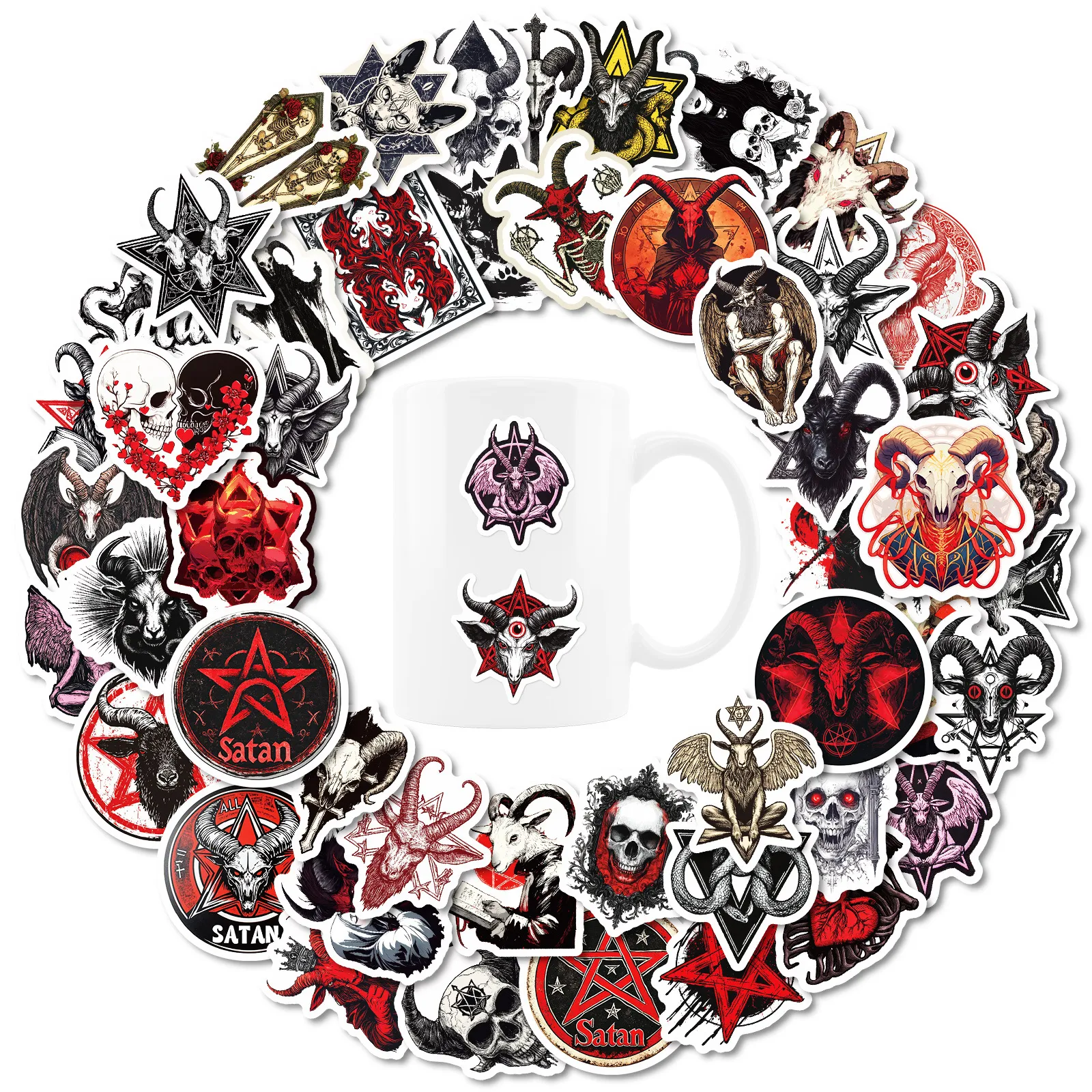50 New Devil Satan Graffiti Stickers, Bestselling Horror Stickers for ...