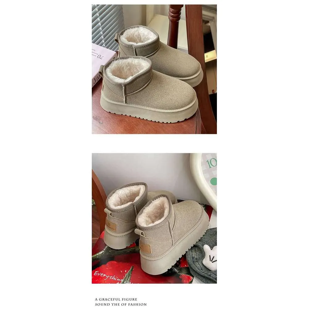Classic Fleece-Lined Snow Boots For Women, Thick Sole, 2025 Winter New Casual Versatile Short Boots, Thickened Non-Slip_voghion.com