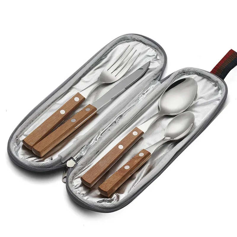 Set di Posate da Viaggio con Custodia, 2 Posate Riutilizzabili con Custodia, Posate in Plastica Portatile, Posate da Campeggio Coltelli Forchette