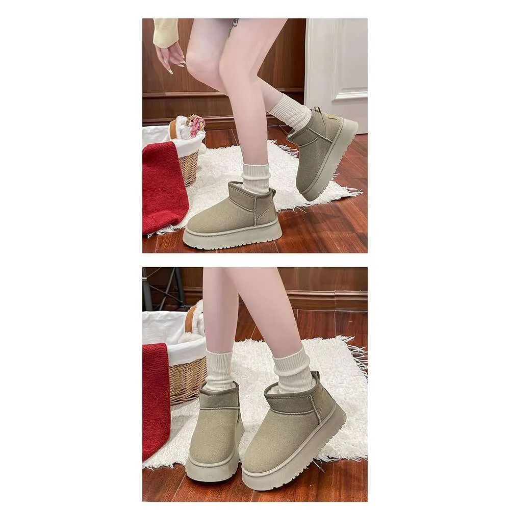 Classic Fleece-Lined Snow Boots For Women, Thick Sole, 2025 Winter New Casual Versatile Short Boots, Thickened Non-Slip_voghion.com