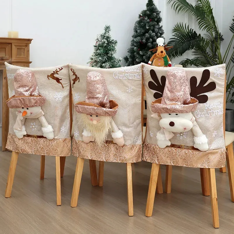 Set 12 Coprisedia Natalizi Cappello Babbo Natale Decorazione Natalizia