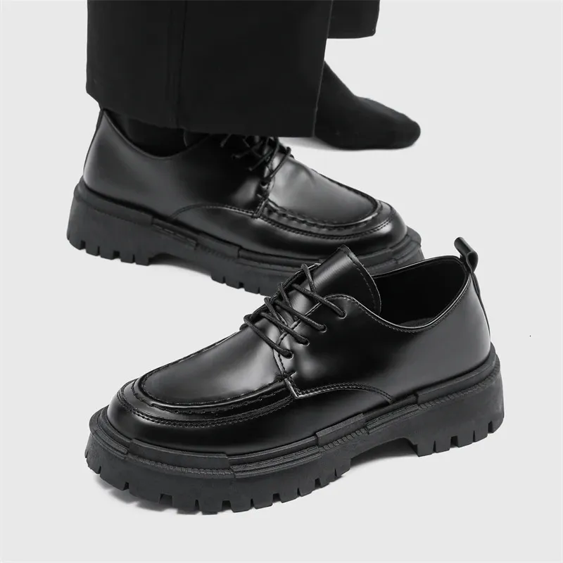 Breathable Handmade Leather men's Black moccasin Shoes for Men - Fashionable Thick Sole Casual Shoes for Business and Dressy Occasions (Style 251027)