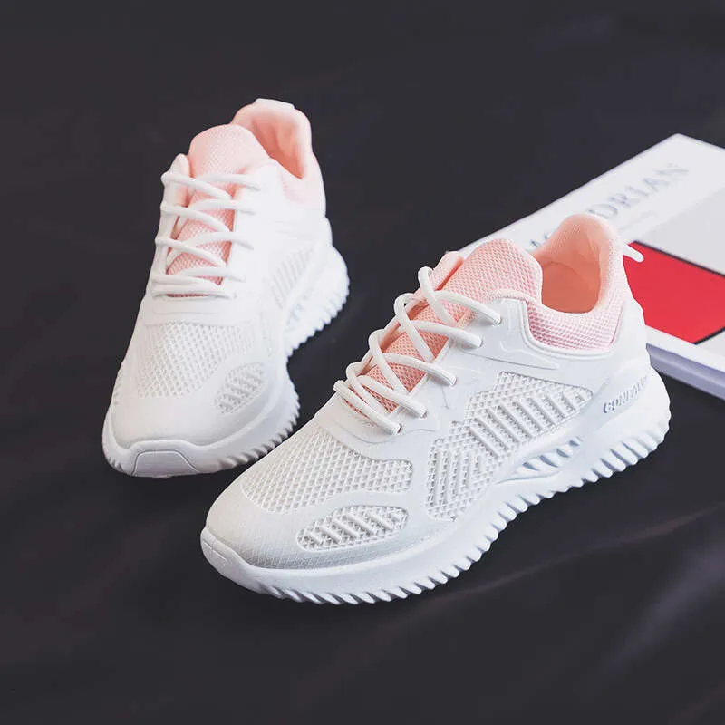 Korean Style Thick-Soled Height-Increasing White Sneakers For New Super Popular Sports Casual Running Shoes Women Trendy_voghion.com