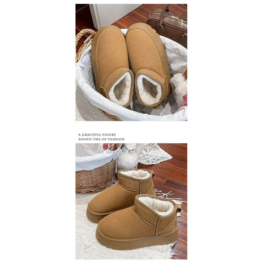 Classic Fleece-Lined Snow Boots For Women, Thick Sole, 2025 Winter New Casual Versatile Short Boots, Thickened Non-Slip_voghion.com