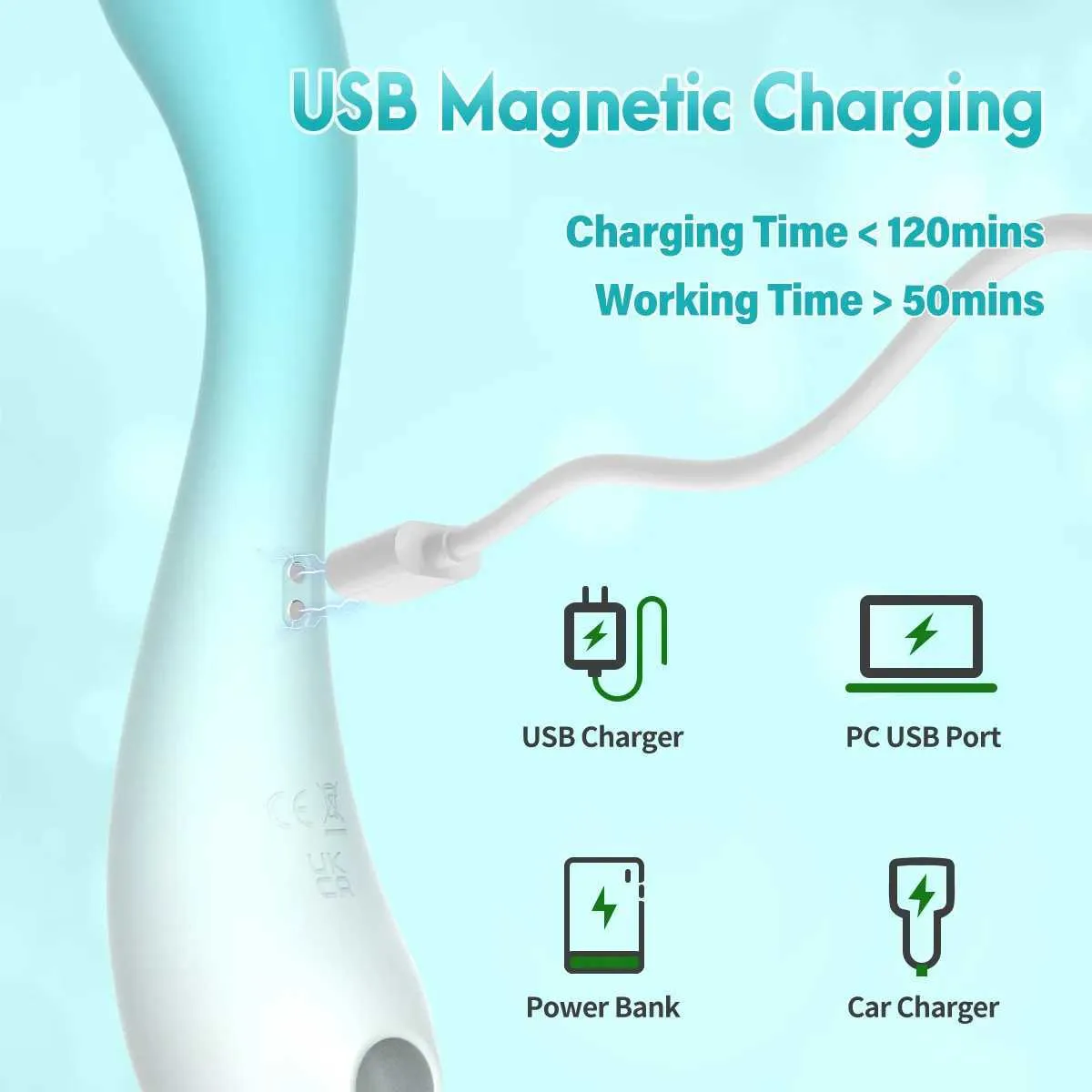 USB ile hızlı şarj edilebilen, taşınabilir ve kablosuz kullanım avantajı.