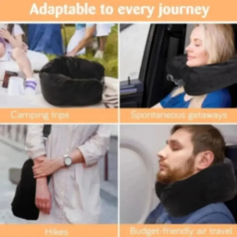 Oreiller De Voyage Rembourrable - Avec Sangle - Rempli Avec Tes Vêtements - Velours Doux - Portable