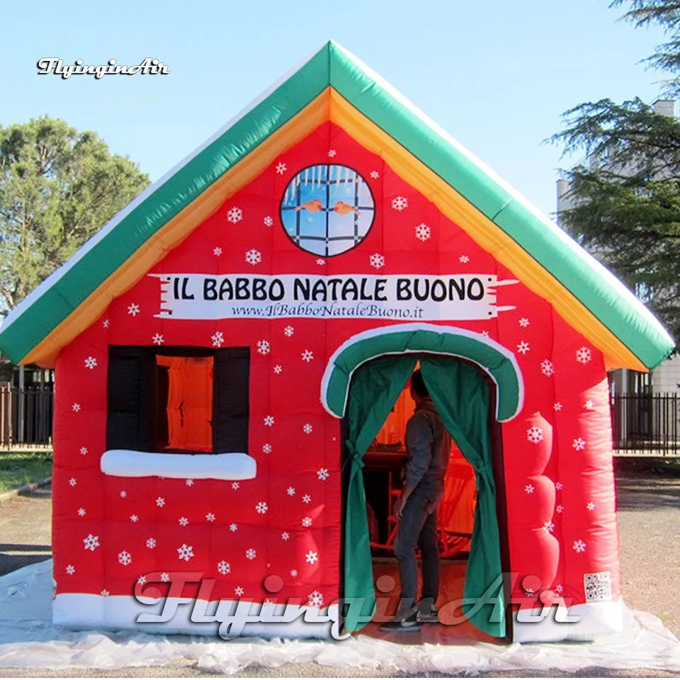 Outdoor Advertising Tent Red Inflatable Christmas Hut 4mLx3mWx3mH 13 ...