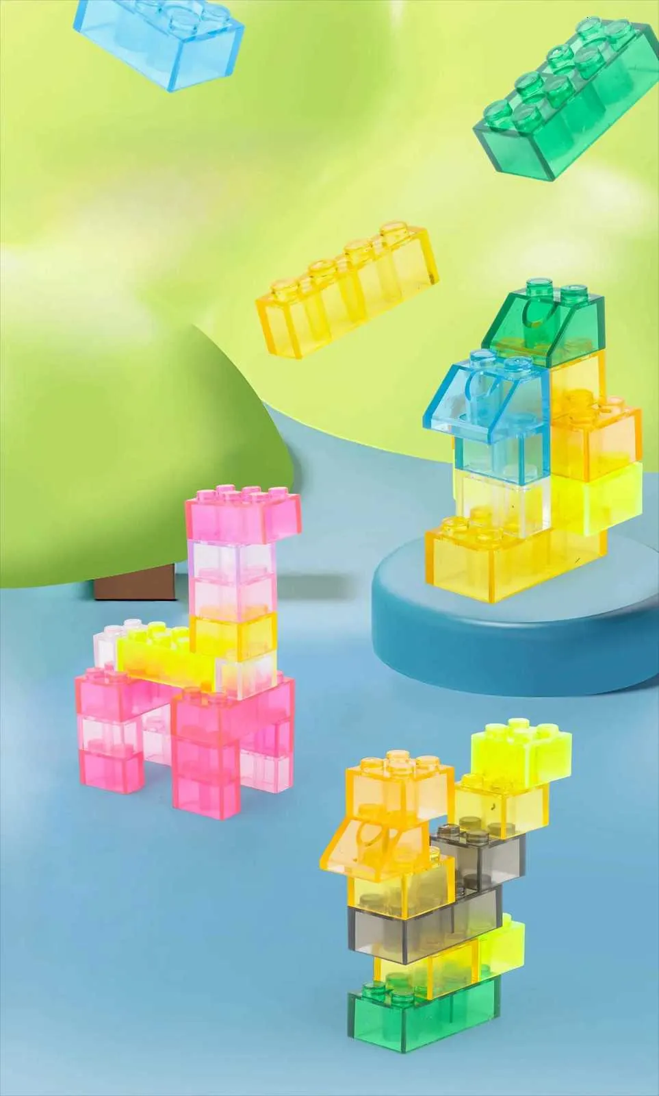 300 DIY Creative Transparent Building Blocks City Classic Assemble ...