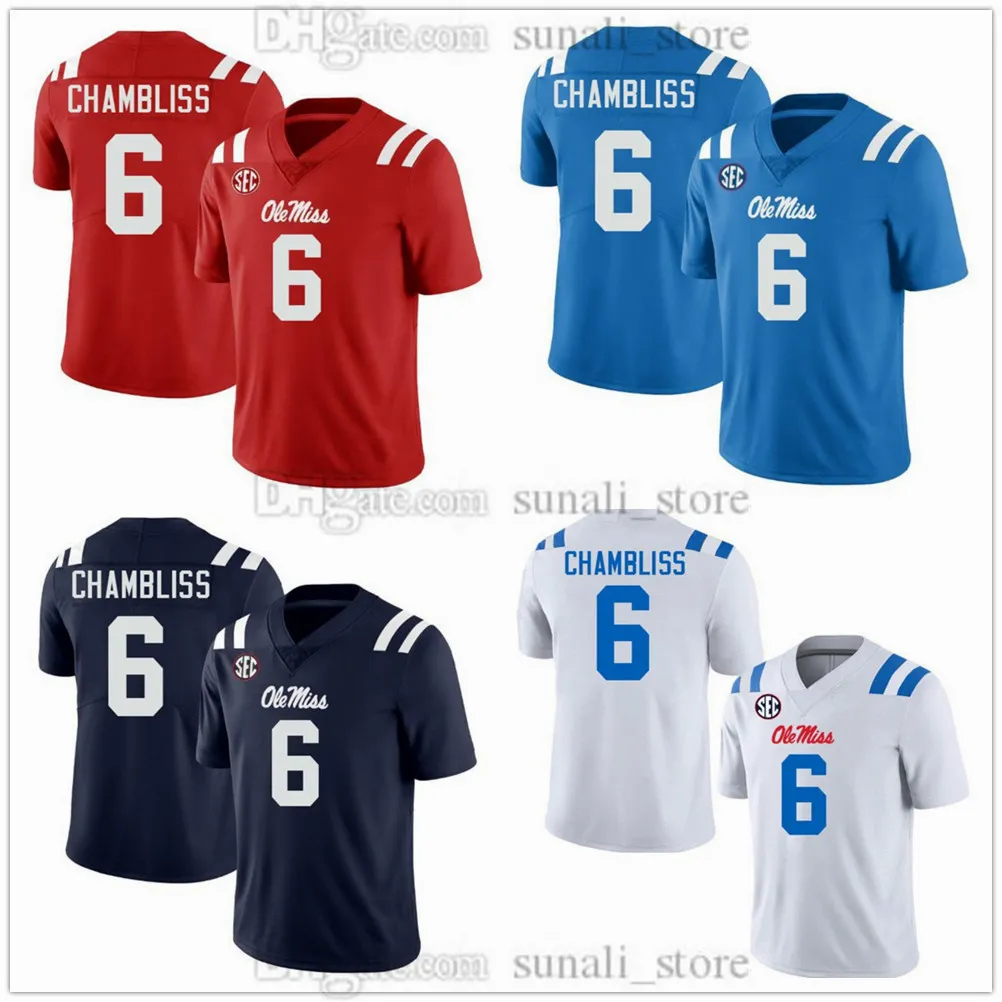 Trinidad Chambliss Ole Miss Rebels Football Jersey, All Stitched
