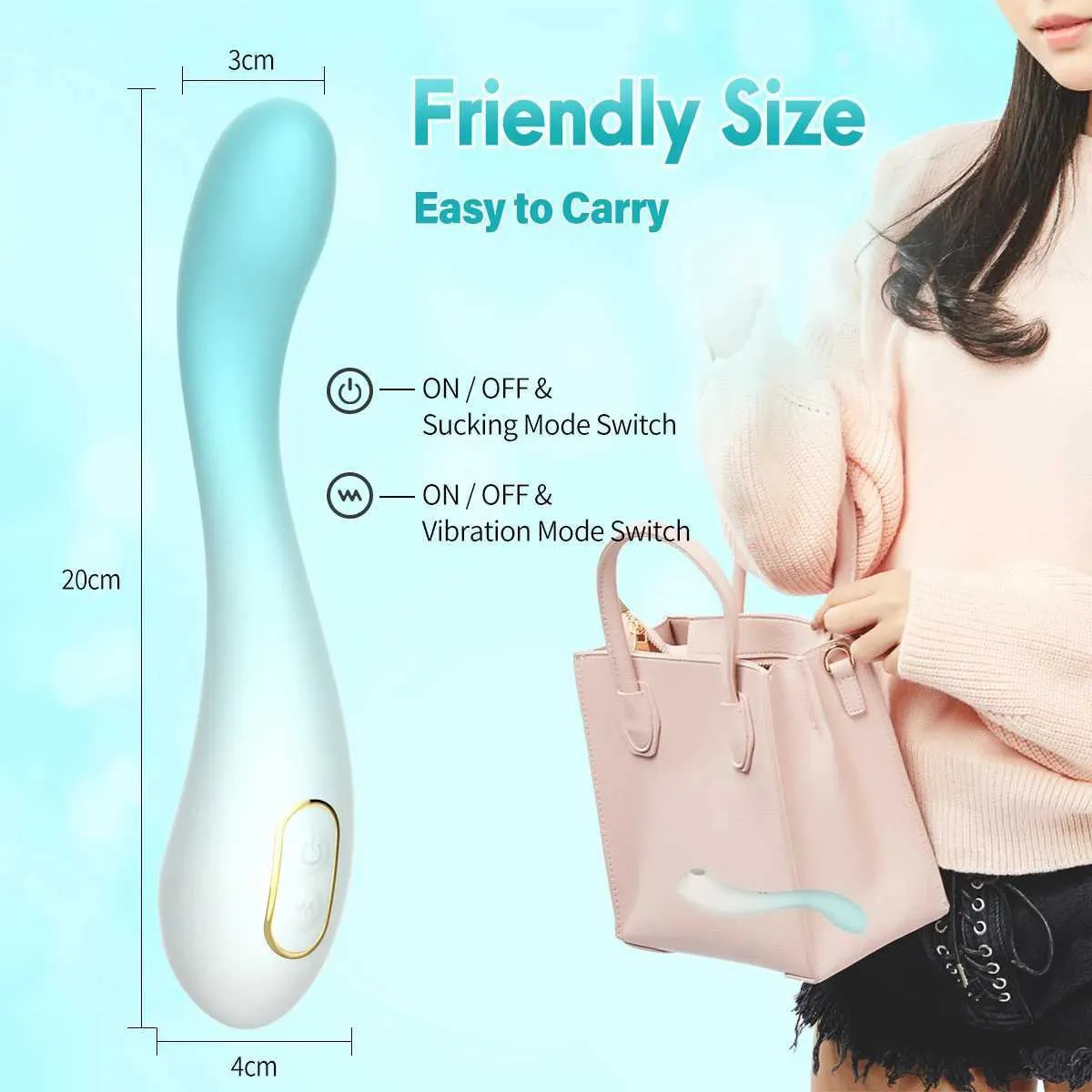 Modern mavi renk ve özel renk seçenekleri – Şık ve estetik vibratör tasarımı.