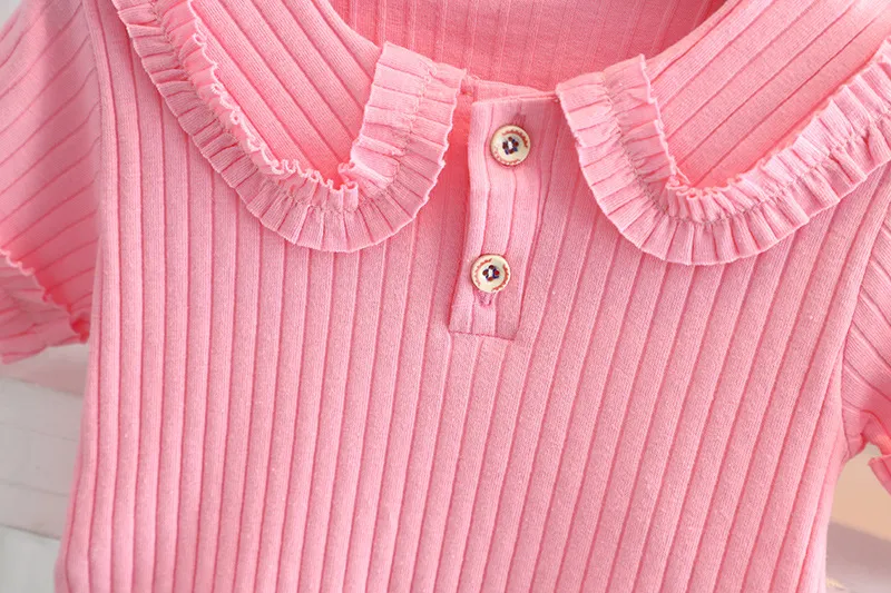 2025 Girls' Short Sleeve 2-Piece Set: Summer Collar Outfit for Baby ...