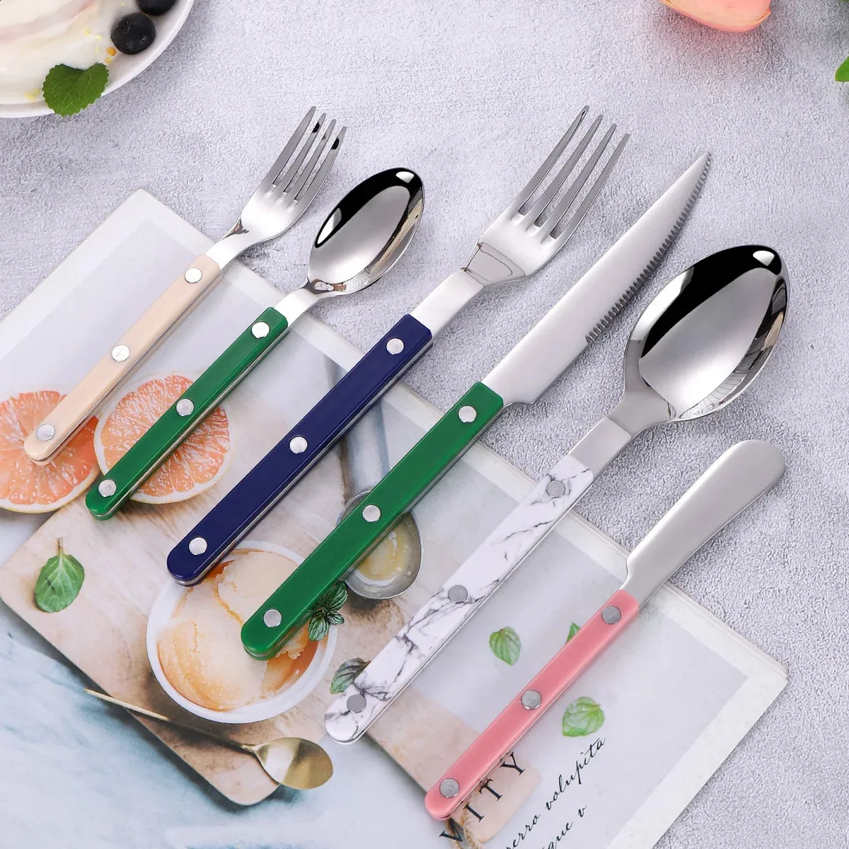 Fashion 304 Stainless Steel Cutlery Set   Colorful... 