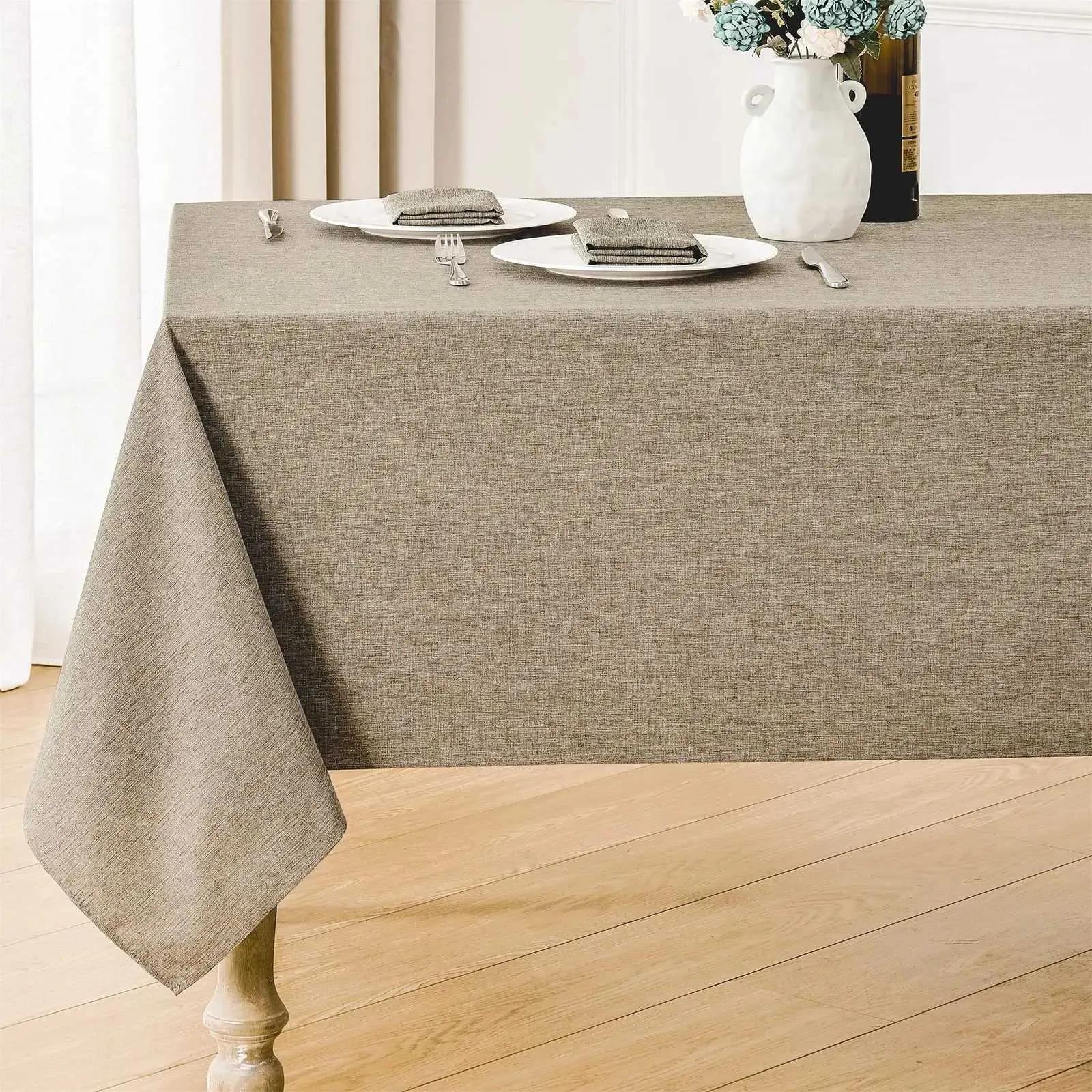Rectangular Cloth Model Faux Linen Rectangle Tablecloth Waterproof Washable Decorative Fabric ...