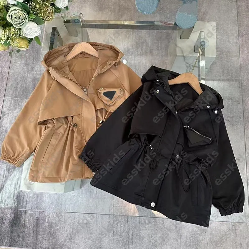 Designer Kids Hooded Trench Coat   Luxury Solid Color... 