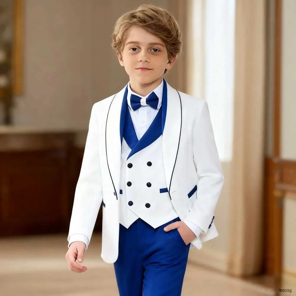 Conjunto De 6 Peças Para Meninos Blazer Com Gravata Borboleta Infantil Casual Jaquetas Casacos Esportivos Roupas Terno, Azul Marinho, 4-5 Anos