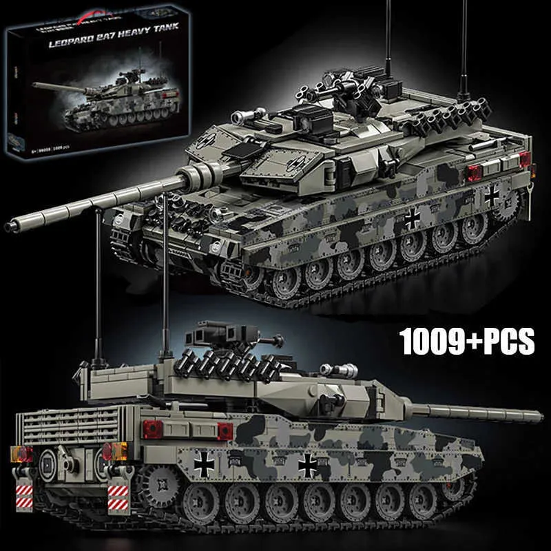 MOC Military Building Blocks Tank Set Leopard 2A7, M1, T90M Army Battle ...