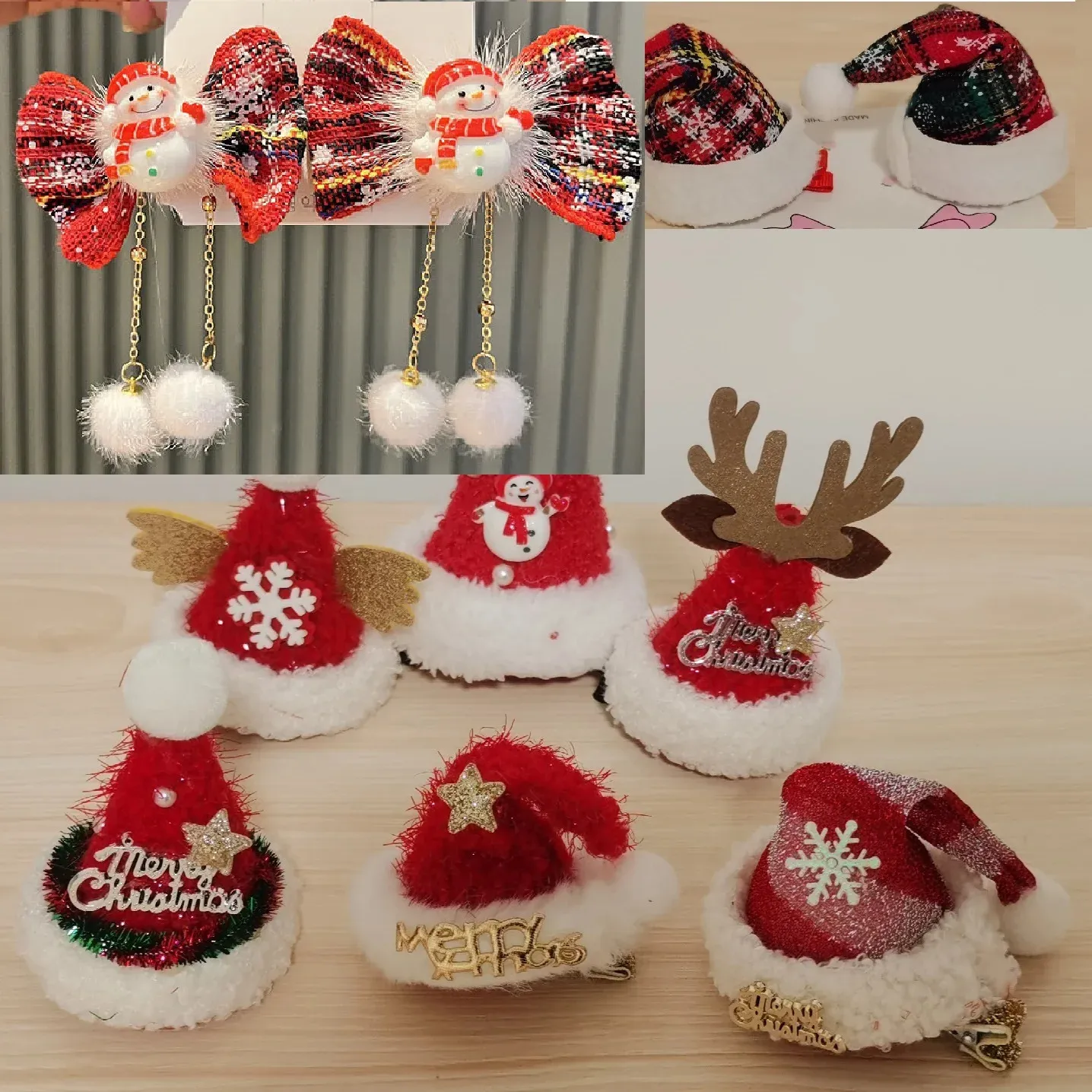 Pinces à Cheveux Festives Noël - Lot D'accessoires Pour Fille - Neuf Sans étiquette