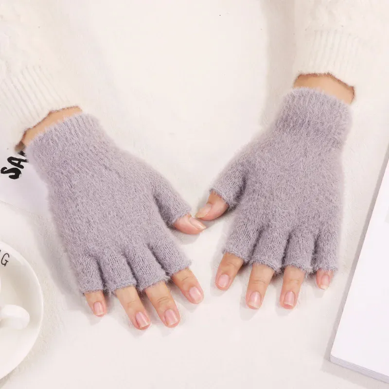 Guanti da donna senza da lavorati a maglia con cavo grosso guanti mezze da con Touch Screen convertibile in tinta una invernali con copertura a vibrazione  200000297