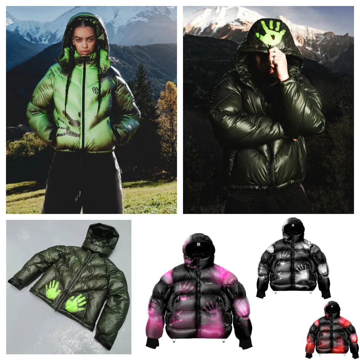 ☆ DHgate 추천 핫 아이템: 남성용 다운 메르트라 두꺼운 패치워크 자수가 있는 따뜻한 코튼 패딩 재킷 검정 및 녹색 따뜻한 빵  코트 루즈한 유니섹스 트렌디 럭셔리 디자이너