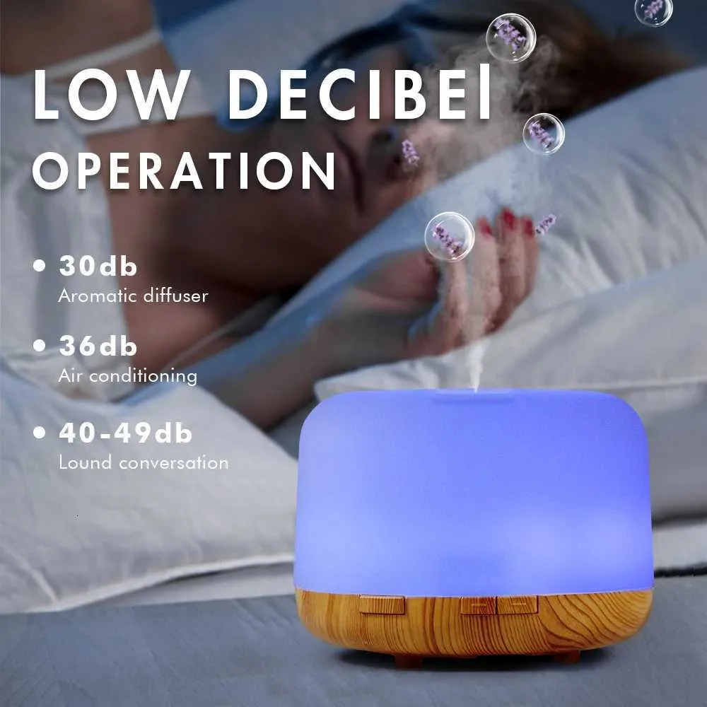 500ml Essential Oil Diffuser Quiet Aroma Mist Diffusers Ultrasonic Air ...