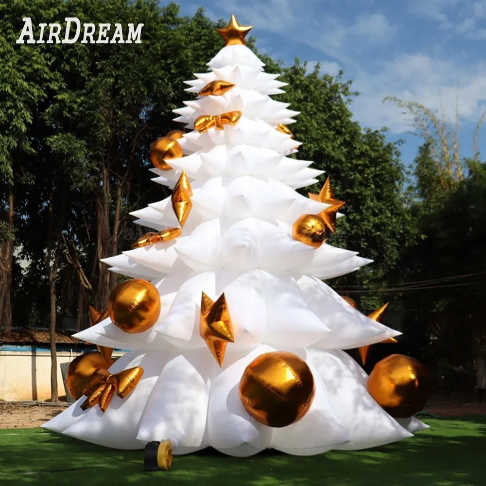 Free Delivery Lage White Inflatable Christmas Tree With Golden Balls ...