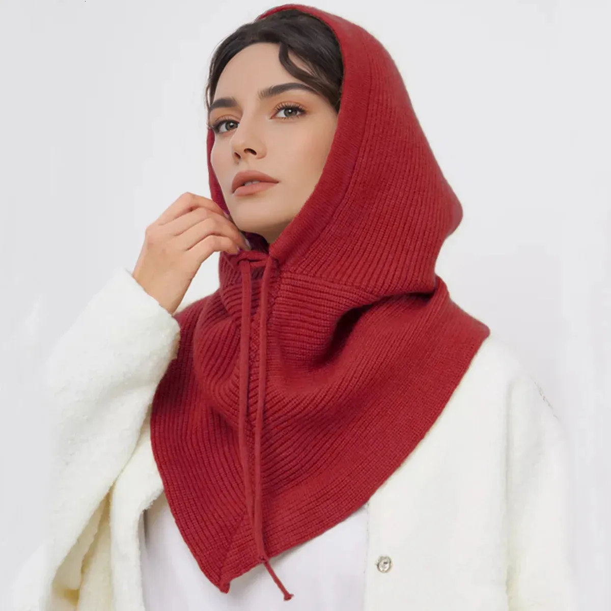 Hooded Scarf For Women 2-in-1 Balaclava – Knit Beanie With 