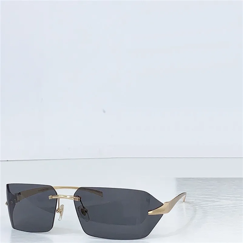 Sleek Square Sunglasses - Rimless Wraparound Design, UV400 
