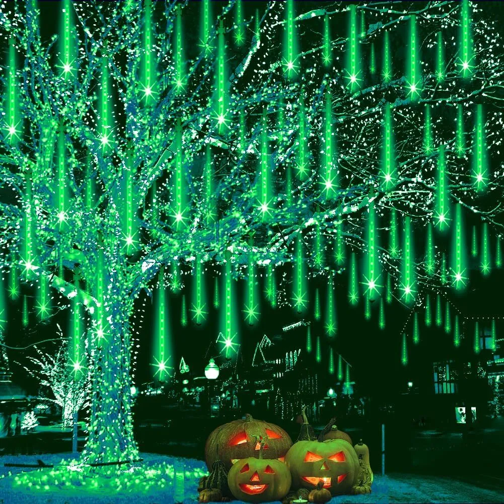 Weepong Luces De Lluvia De Meteoritos Al Aire Libre Decoraciones De  Halloween Tubo LED Nieve Que Cae Lluvia Cadena De Luces De Carámbano Para  Navidad Decoración Navideña Fiesta De Árbol Enchufe UL, image size:1001x1001