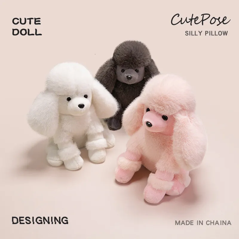 Peluche Barboncino Realistico Morbido 27 Cm – Cotone PP, Bambola Confortante Per Bambini E Adulti, Decorazione Casa