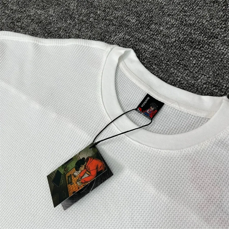 Wholesale Derschutze White Waffle Long Sleeve T Shirts Cherry