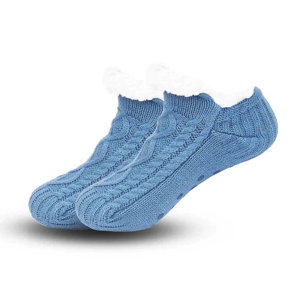 1 Paio Di Calzini Invernali Antiscivolo Con Fodera In Pile – Unisex, Morbidi E Caldi, Taglia 43-46 - 3