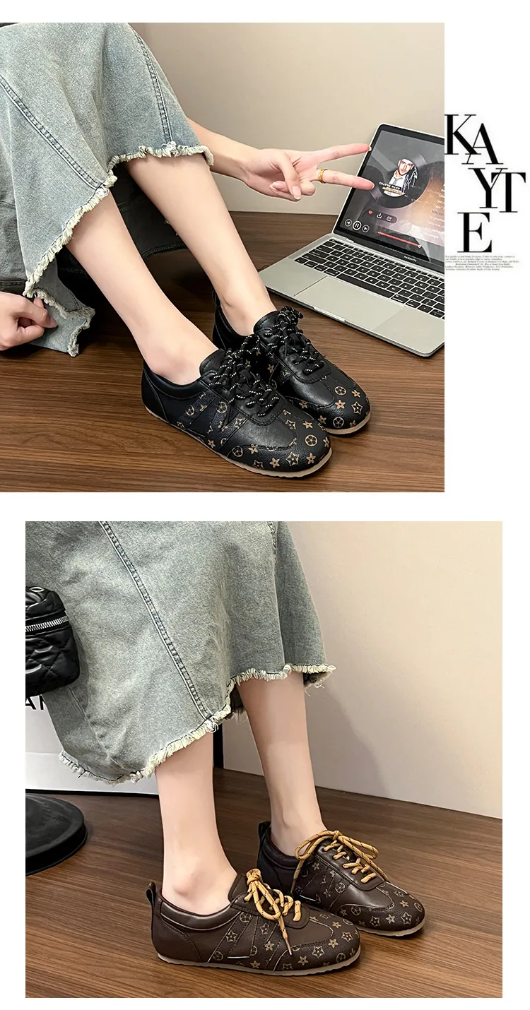 Retro Damen Sneaker Aus Leder Für Sport Freizeit Und Alltag_voghion.com