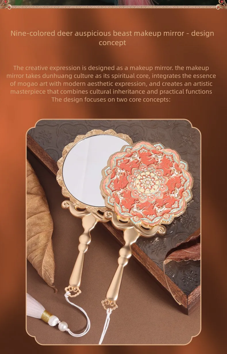Museo Cultural Y Creativo Ciervo De Nueve Colores Estilo Antiguo Relieve  Espejo De Maquillaje De Metal De Mano Regalo Ddmynov De 12,59 € | DHgate, image size:790x1232