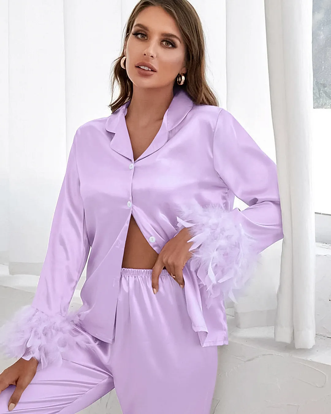 LUBOT Pijama 100% Algodón Para Mujer Juego De Colombia