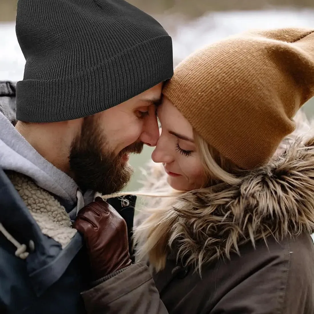 Winter Warm Satin Lined Beanie Hat Silk Lining Unisex Knit Slouchy Caps American Trends Beanies Women Winter Hats for Women Satin  main image 3